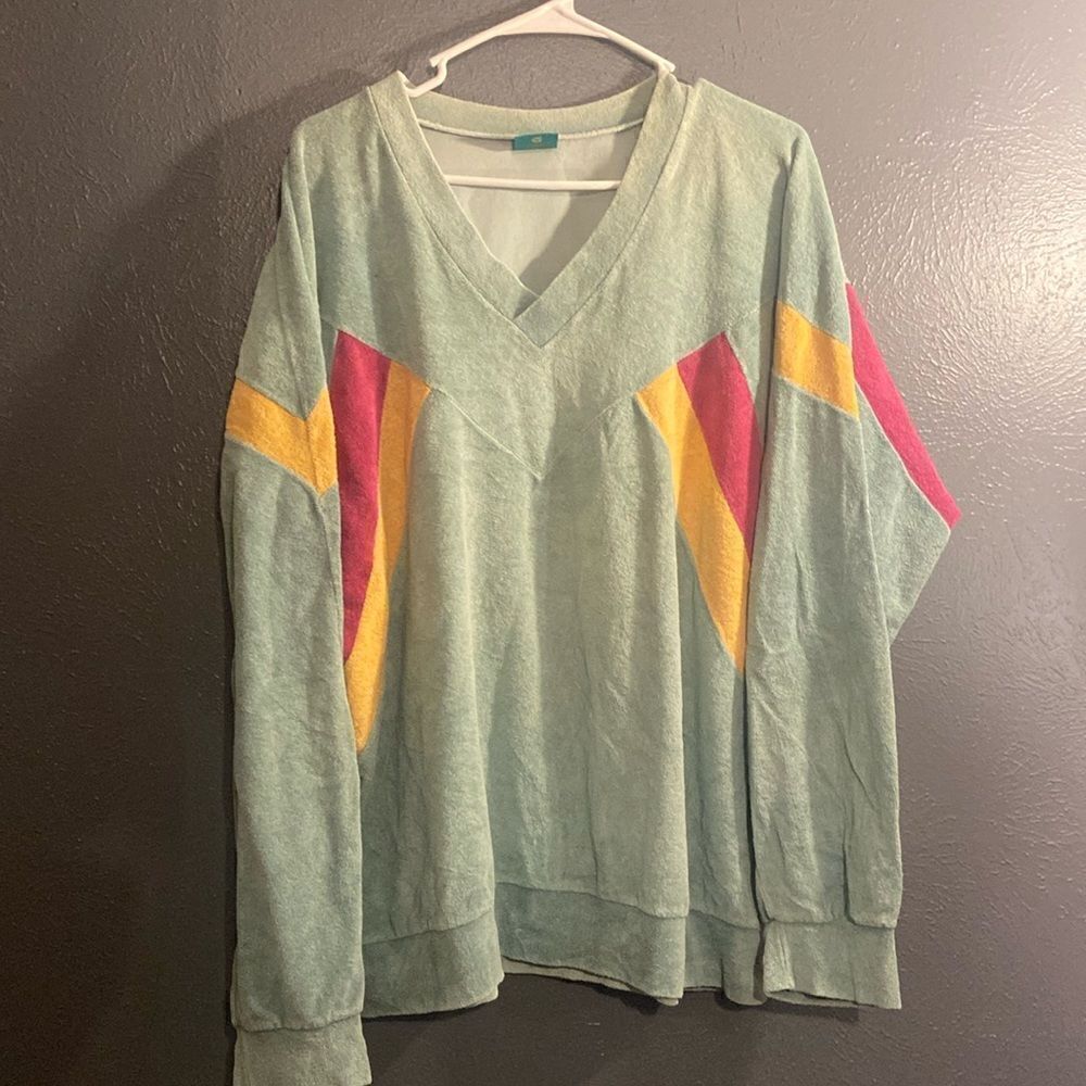 Vintage Terry Cloth Canda Long Sleeve Shirt Size 56/58